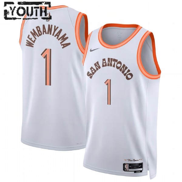 San Antonio Spurs Trikot Victor Wembanyama 1 Nike 2023-24 City Edition Weiß Swingman - Kinder San Antonio Spurs Trikot Victor Wembanyama 1 Nike 2023-24 City Edition Weiß Swingman - Kinder